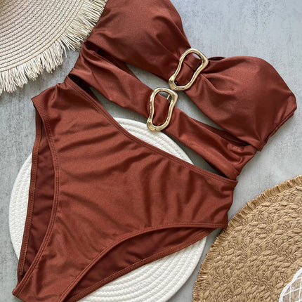Metal Ring Cut-Out Swimsuit