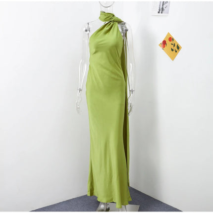 Ribbon Halter Maxi Dress