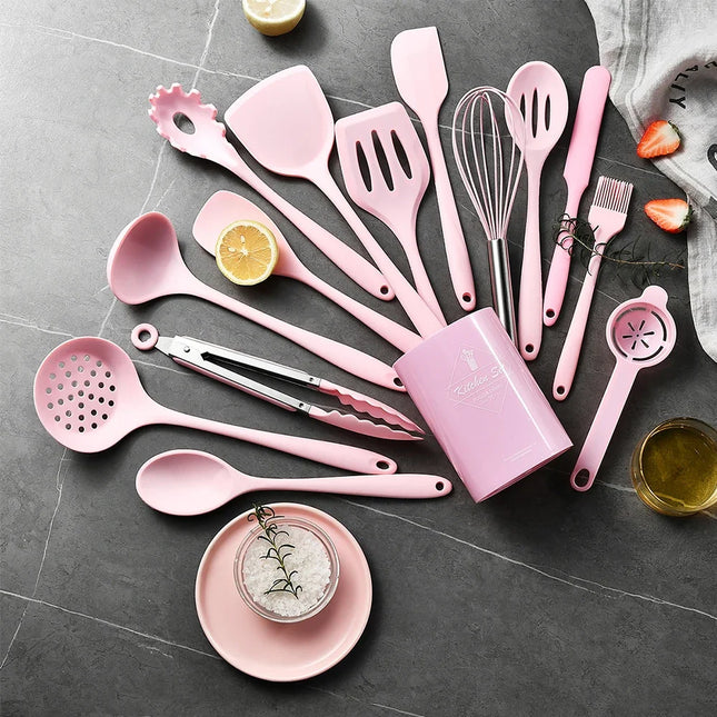 15-Piece Silicone Kitchen Utensil Set
