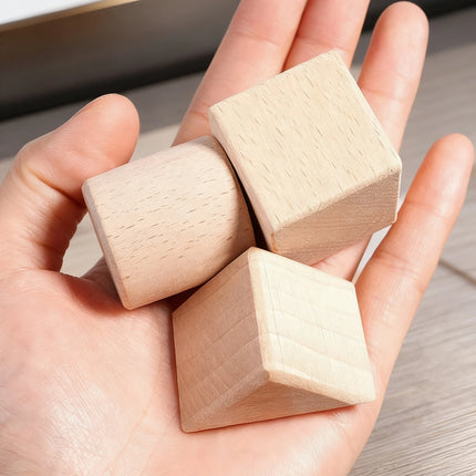 100-Piece Natural Wooden Building Blocks Set for Kids