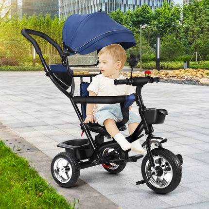 Adjustable Baby Tricycle with Push Bar