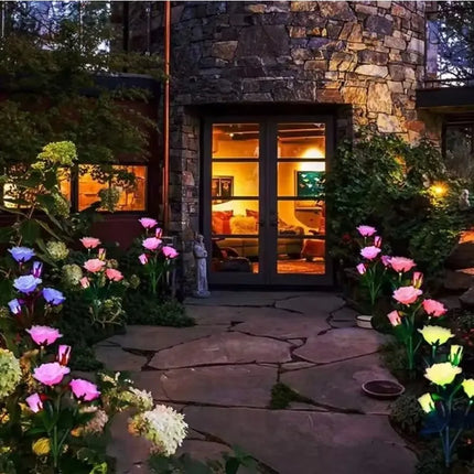 Solar Rose Flower Garden Light