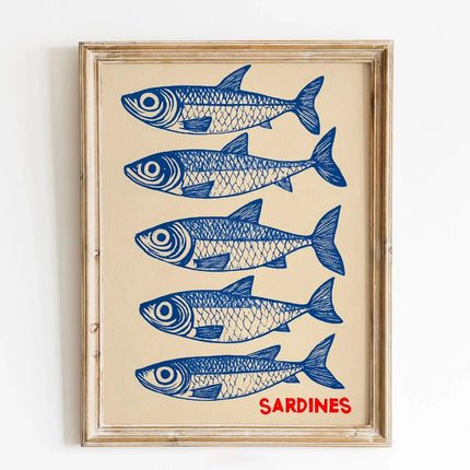 Pink Sardine Canvas Wall Art