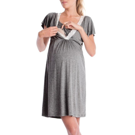 Lace Patchwork Maternity Nursing Dress