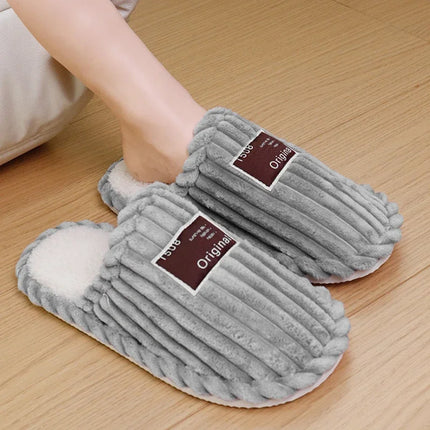 Warm Corduroy Winter Slippers