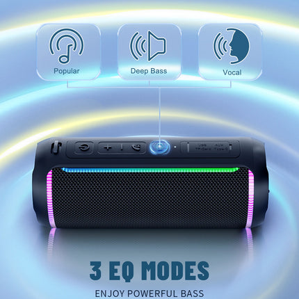 40W Portable Bluetooth Speaker with LED Lights