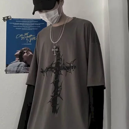 Men's Gothic Printed Long Sleeve T-Shirt