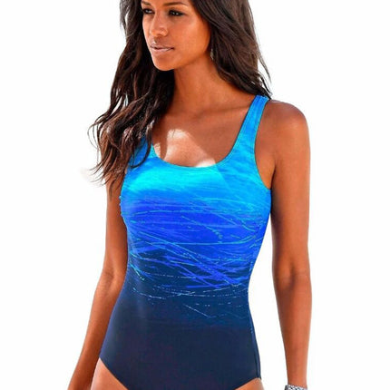 Printed Cross-Back Swimsuit