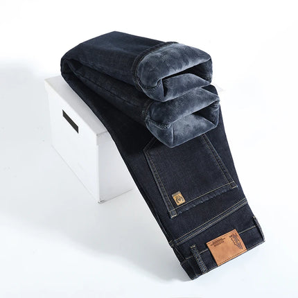Men’s Warm Fleece-Lined Jeans