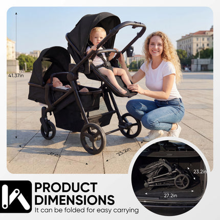 Lightweight Foldable Twin Baby Stroller