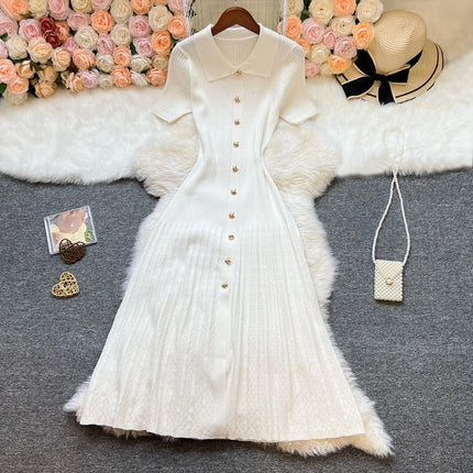 Elegant Patchwork Knitted Long Dress