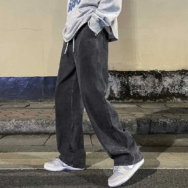 Men’s Loose Straight Wide-Leg Jeans
