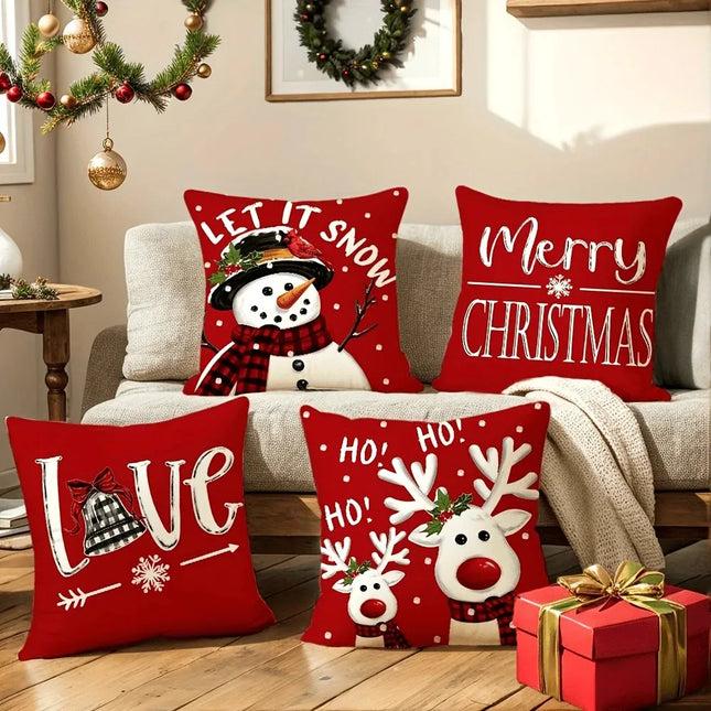 Red Christmas Pillow Cover
