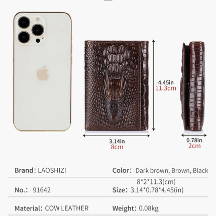 Crocodile Pattern Leather Wallet