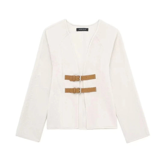 Women's Beige Wool Blend Jacket