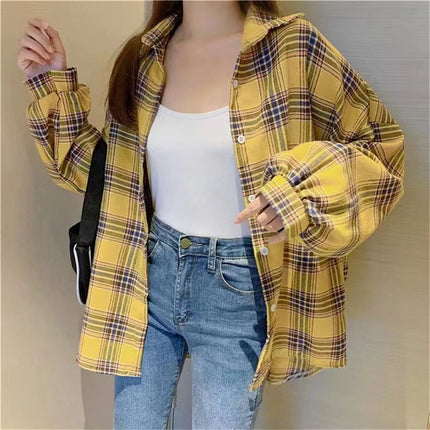 Women's Plaid Button-Up Shirt