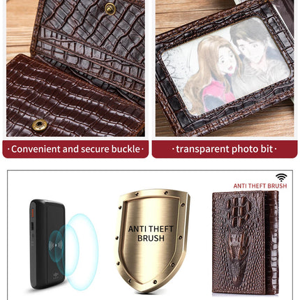 Crocodile Pattern Leather Wallet