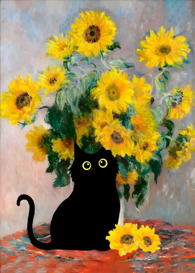 Colorful Vintage Cat Wall Art
