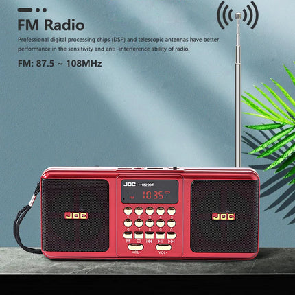 NNEOBA Portable FM Radio Bluetooth Speaker Red