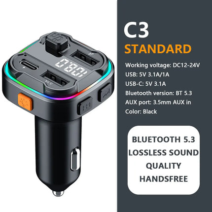 Bluetooth FM Transmitter with USB-C Charger