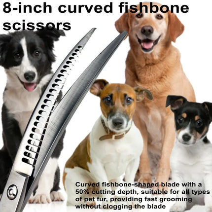 8-Inch Curved Pet Grooming Scissors