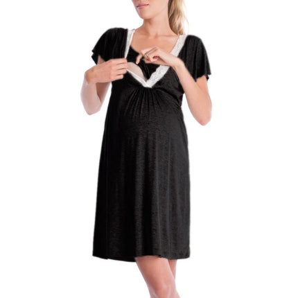 Lace Patchwork Maternity Nursing Dress