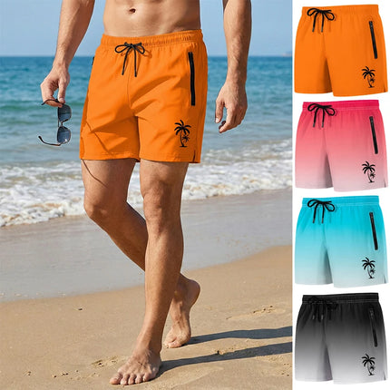 Men's Palm Tree Print Board Shorts