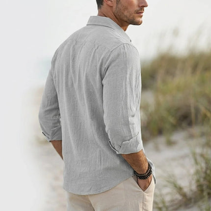 Men’s Linen Cotton Casual Shirt