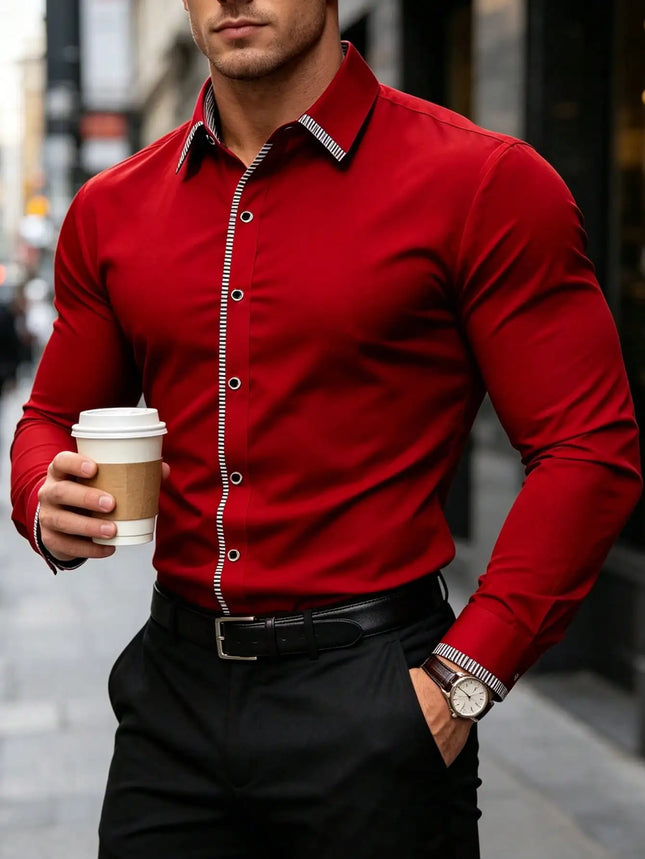 Men’s Patchwork Smart Casual Shirt