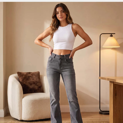 Vintage Washed Flare Jeans