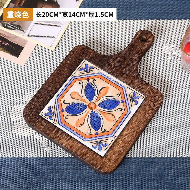 Floral Wooden Trivet