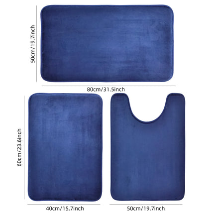 3-Piece Bathroom Floor Mat Set