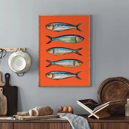 Pink Sardine Canvas Wall Art