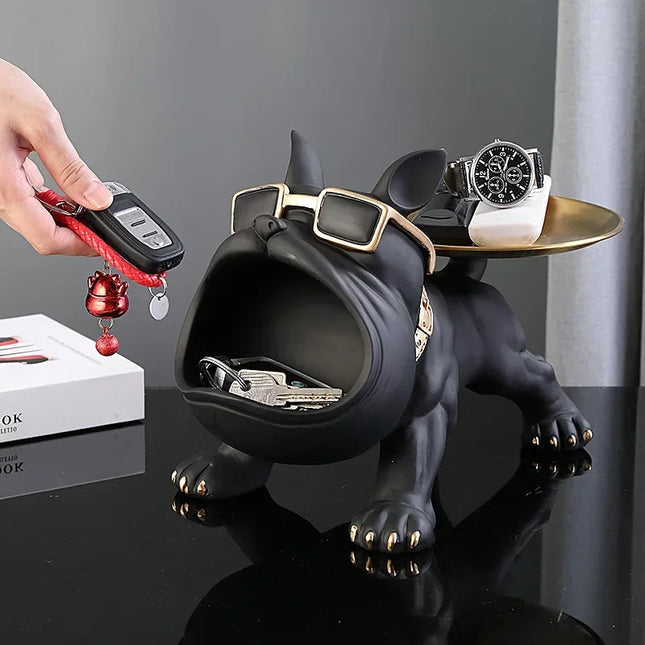 Bulldog Resin Decorative Storage Tray