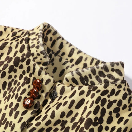 Women's Leopard Print Fur Jacket