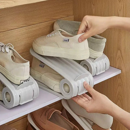 10-Piece Adjustable Double-Layer Shoe Rack