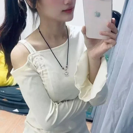 Women's Off-Shoulder Flare Sleeve Top