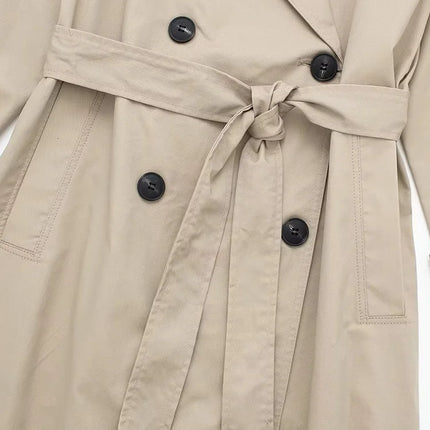 Women's Belted Double-Breasted Trench Coat