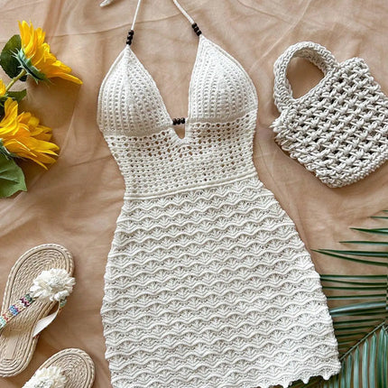 Gradient Hollow-Out Knit Dress