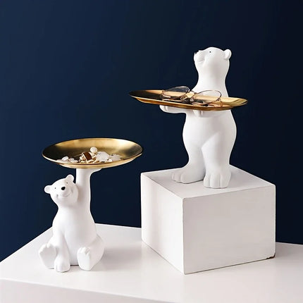 Seated Polar Bear Decorative Storage Tray