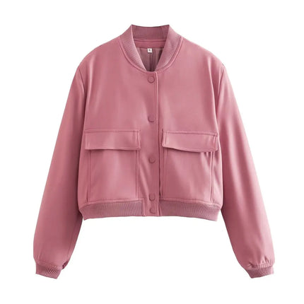 Women's V-Neck Bomber Jacket