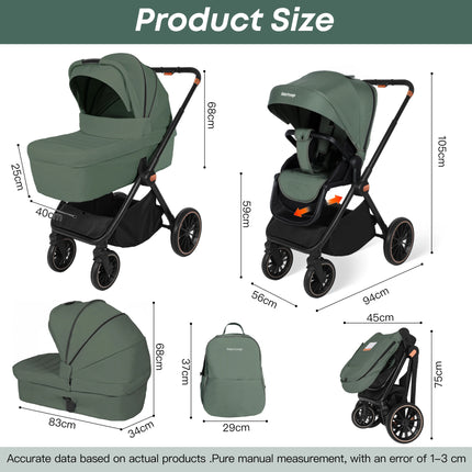 2-in-1 Lightweight Baby Stroller