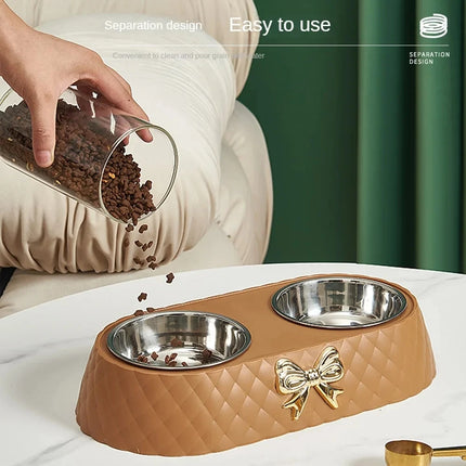 Double Pet Food Bowl