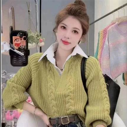 Women's Two-Piece Style Knitted Sweater