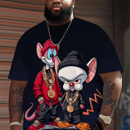 Men's Cartoon Animal Printed T-Shirt
