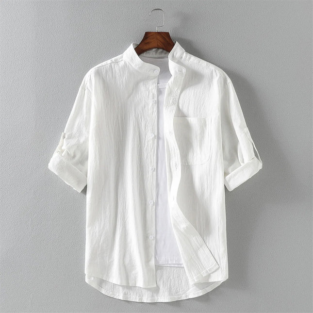 Men’s Stand-Collar Casual Shirt