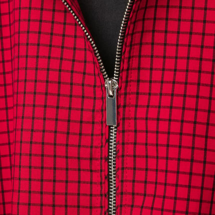 Women's Red Plaid Bomber Jacket