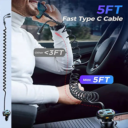 Bluetooth FM Transmitter with Fast Charging