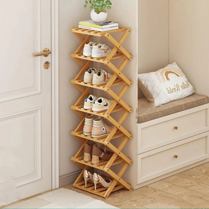 Foldable Bamboo Shoe Rack