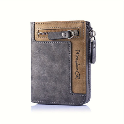 Retro Zipper Leather Wallet